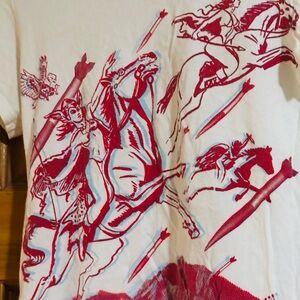 Graphic Red and White Women’s Shirt, Vintage